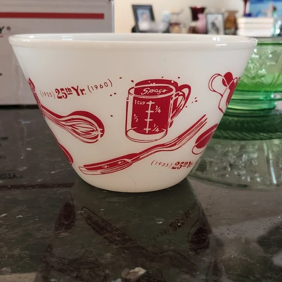 VINTAGE Fire King Celebrating Sprag's 25th Anniversary Mixing Bowl Very … - Picture 2 of 10